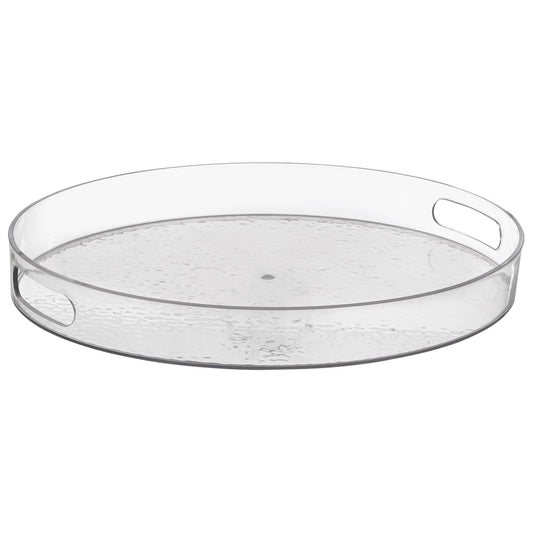 Premium Round Tray Clear Hammered Look