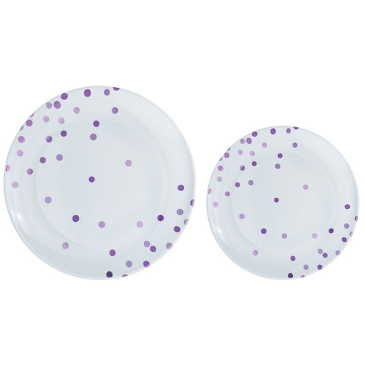 Premium Plastic Plates Hot Stamped with New Purple Dots