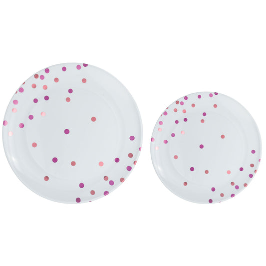 Premium Plastic Plates Hot Stamped with New Pink Dots