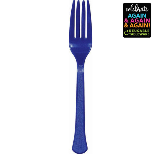 Premium Forks 20 Pack Bright Royal Blue - Extra Heavy Weight