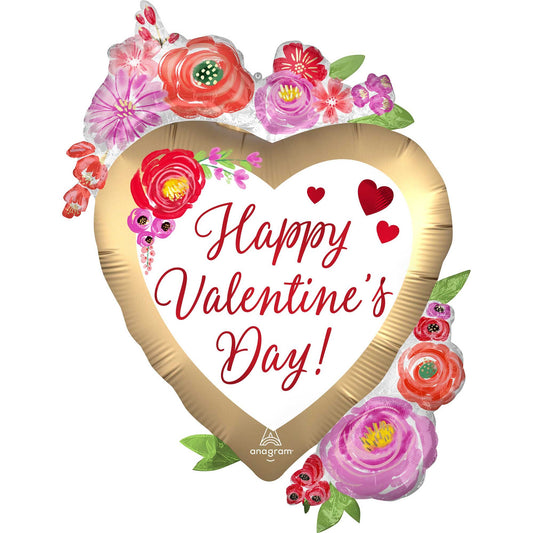 SuperShape XL Happy Valentine's Day Satin Watercolour Floral P35
