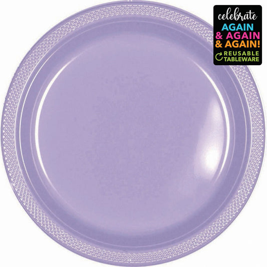 Premium Plastic Plates 26cm 20 Pack - Lavender