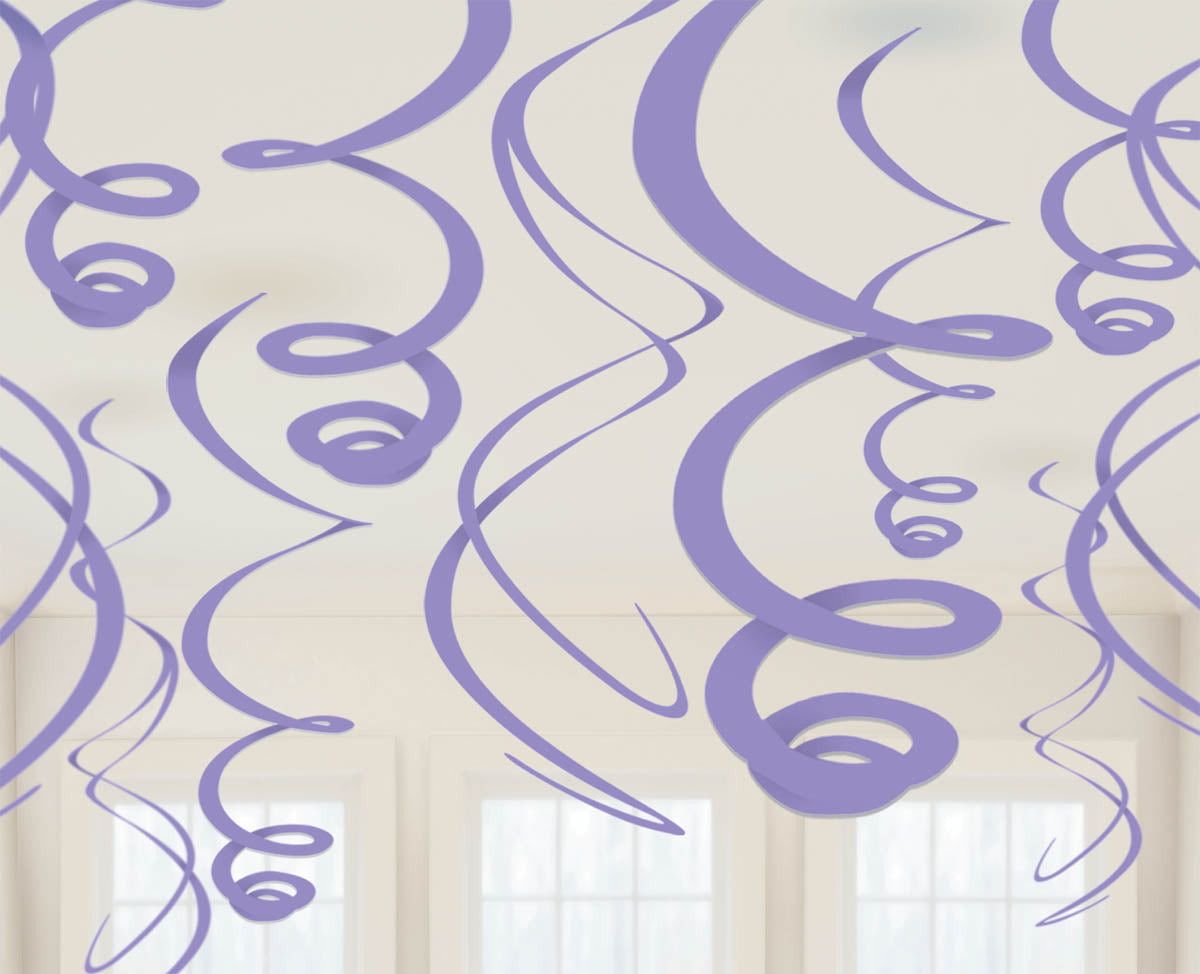 Plastic Swirl Decorations - New Purple
