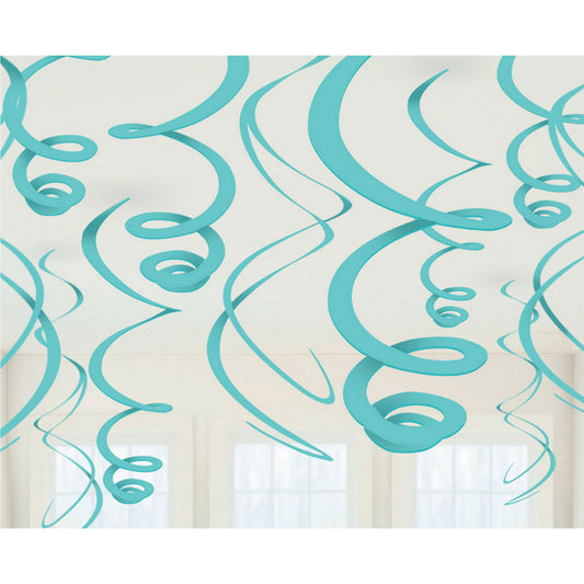 Plastic Swirl Decorations - Robins-egg Blue