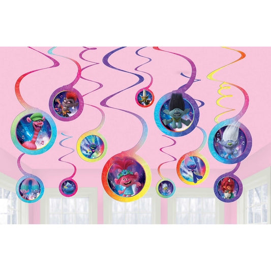 Trolls World Tour Spiral Hanging Swirl Decorations Value Pack