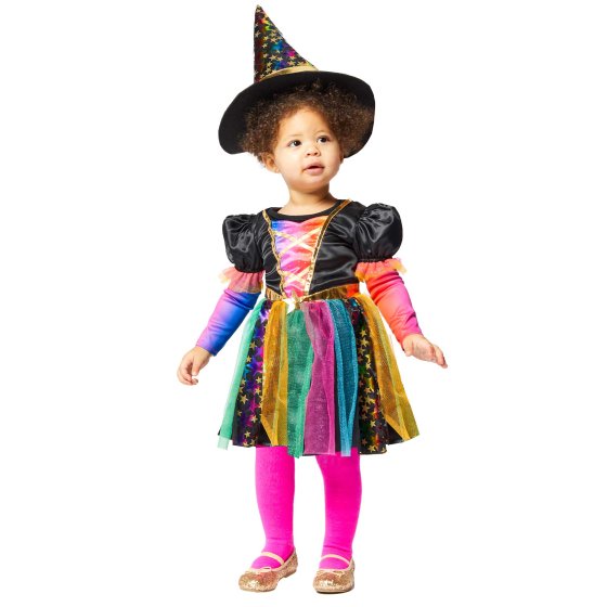 Costume Rainbow Witch Girls NEW DESIGN 3-4 Years