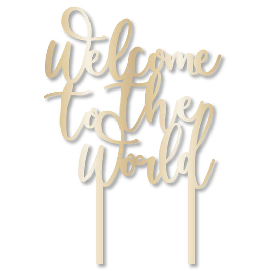 Ready To Pop Welcome to the World Cake Topper Acrylic