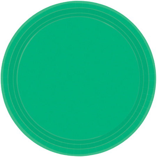 Paper Plates 26cm Round 20CT - Festive Green