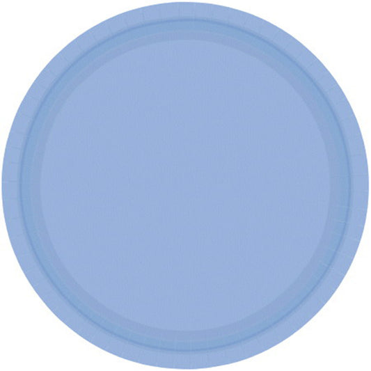 Paper Plates 26cm Round 20CT - Pastel Blue
