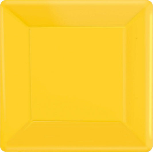 Paper Plates 26cm Square 20CT - Yellow Sunshine