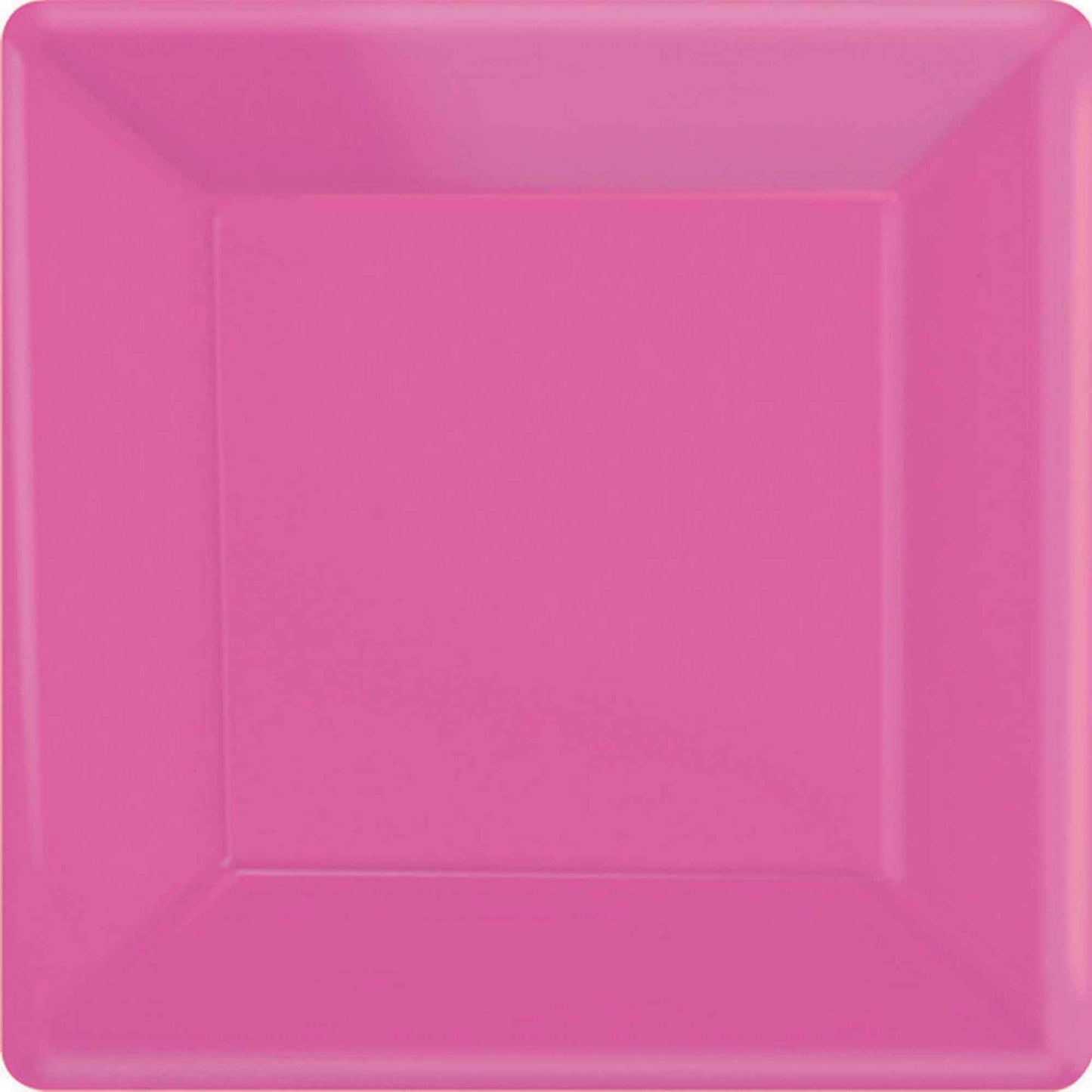 Paper Plates 26cm Square 20CT - Bright Pink