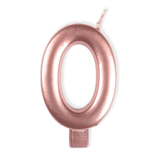 Candle Numeral Moulded Rose Gold #0