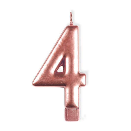 Candle Numeral Moulded Rose Gold #4
