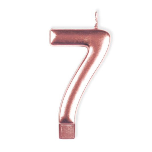 Candle Numeral Moulded Rose Gold #7