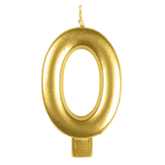 Candle Numeral Moulded Gold #0