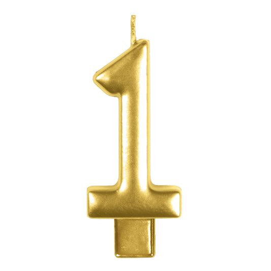 Candle Numeral Moulded Gold #1