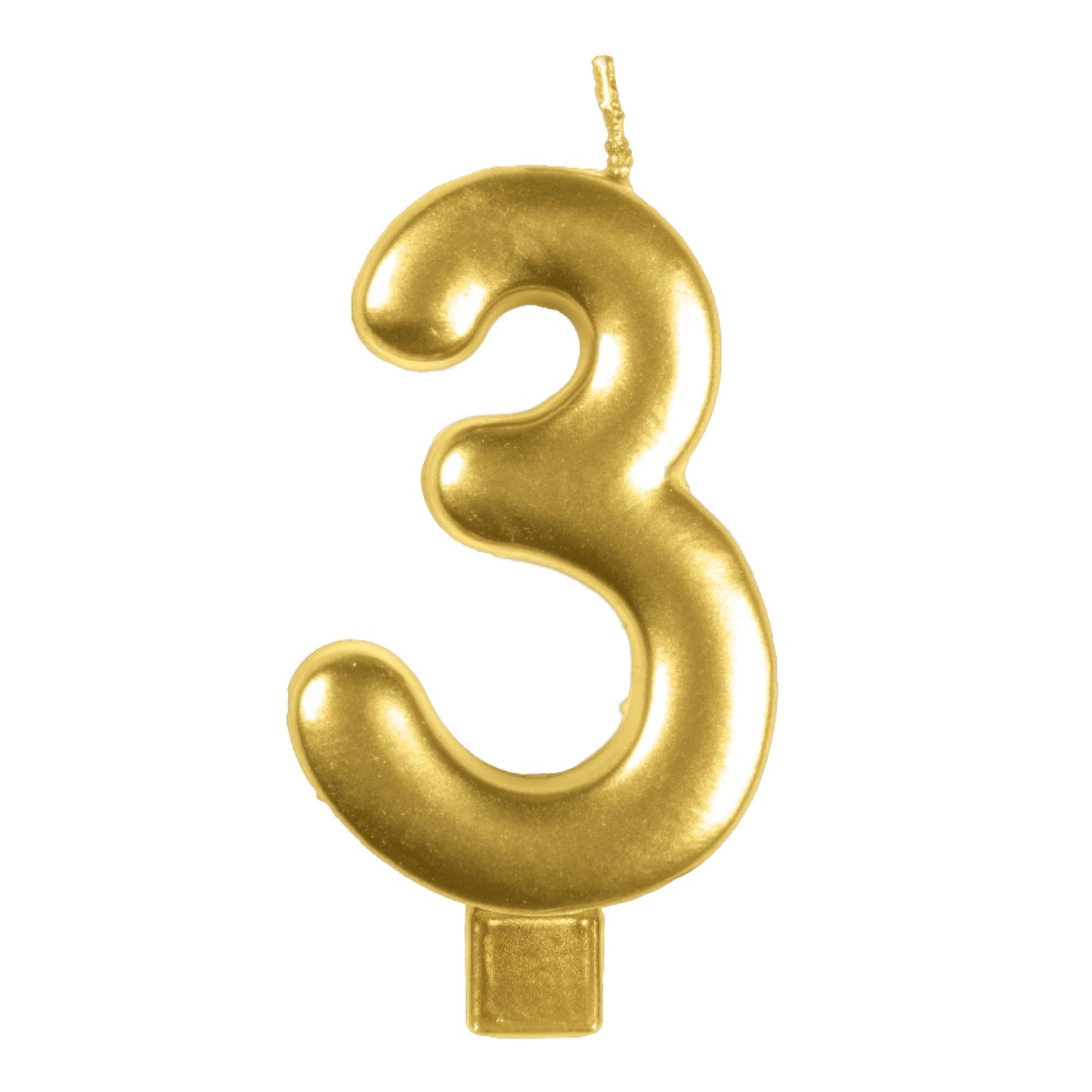 Candle Numeral Moulded Gold #3