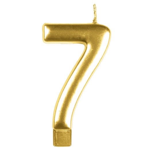 Candle Numeral Moulded Gold #7