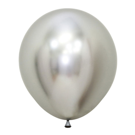 Sempertex 45cm Metallic Reflex Silver Latex Balloons 981, 6PK