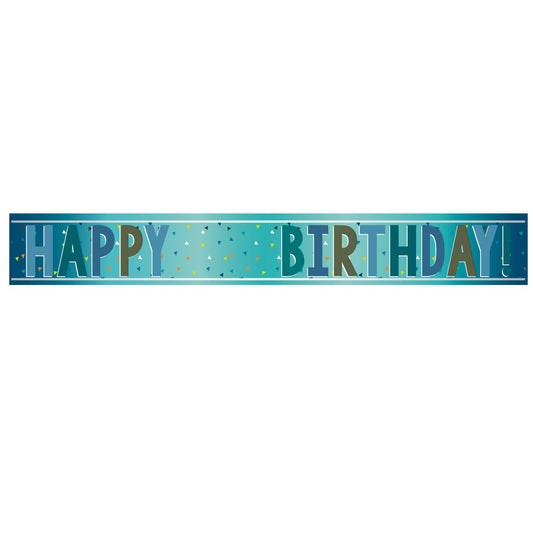 Banner Happy Birthday Blue Add-An-Age Foil 1.8m