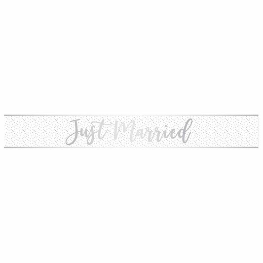 Banner Just Married Silver Foil 2.7m