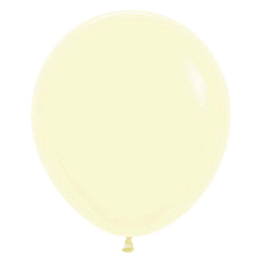 Sempertex 45cm Pastel Matte Yellow Latex Balloons 620, 6PK