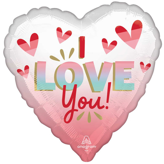 45cm Standard HX Happy Valentine's Day Diffused Ombre Hearts S40