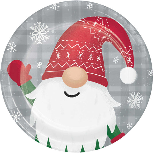 Holiday Gnomes Lunch Plates Paper 18cm