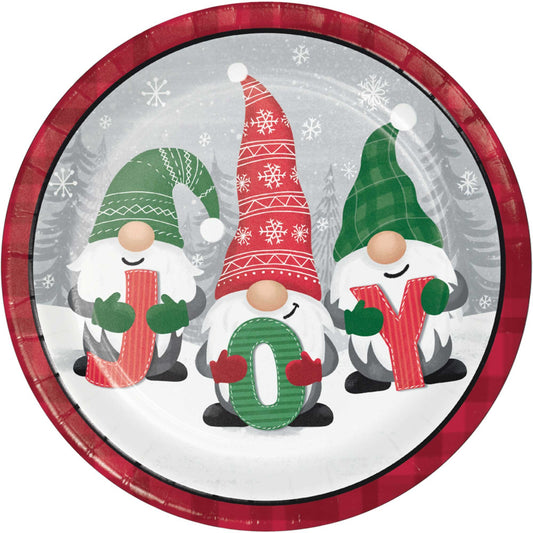 Holiday Gnomes Dinner Plates Paper 22cm