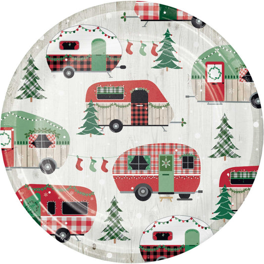 Christmas Campers Lunch Plates Paper 18cm