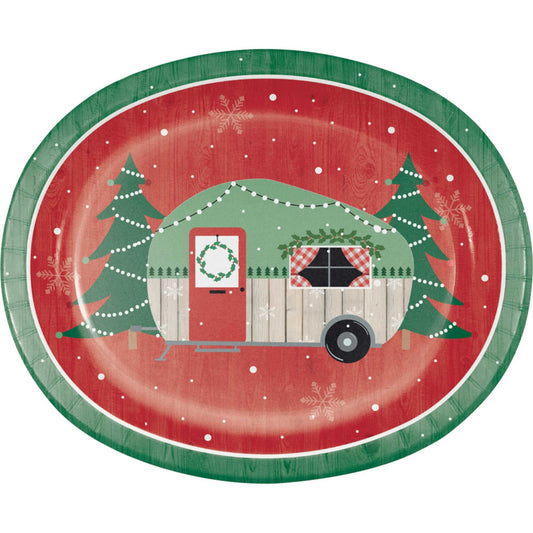 Christmas Campers Oval Plates 25cm x 30cm