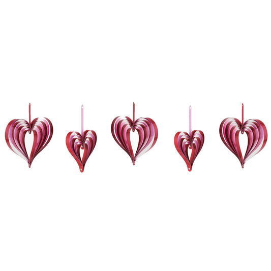 Hearts Hanging Decorations Red & Pink
