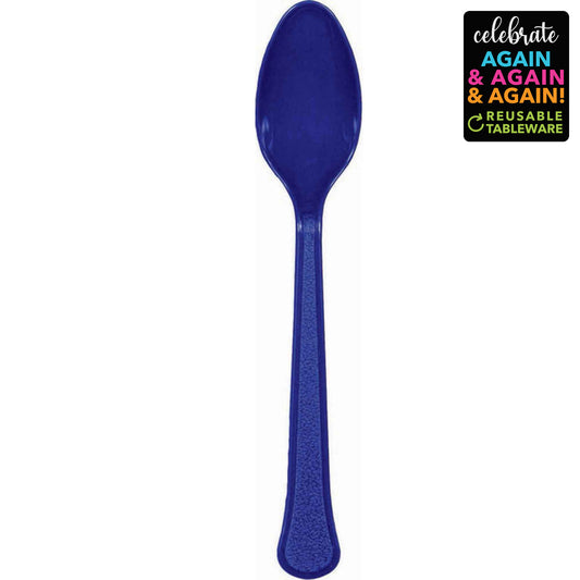 Premium Spoons 20 Pack Bright Royal Blue - Extra Heavy Weight