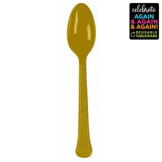Premium Spoons 20 Pack Gold - Extra Heavy Weight