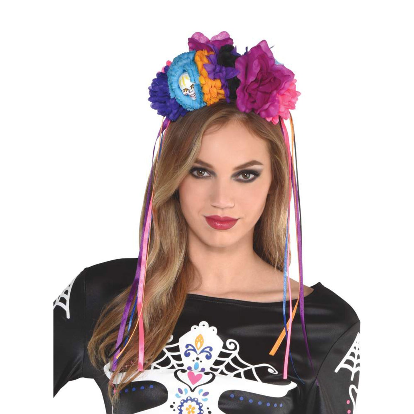 Day Of The Dead Neon Floral Headpiece