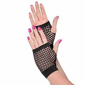 Totally 80s Fishnet Gloves Short - Black