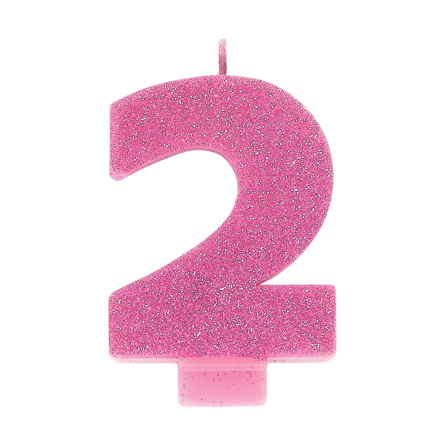 Candle Numeral Glitter Pink #2