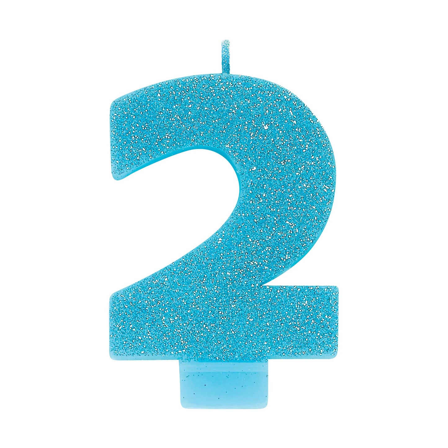 Candle Numeral Glitter Blue #2