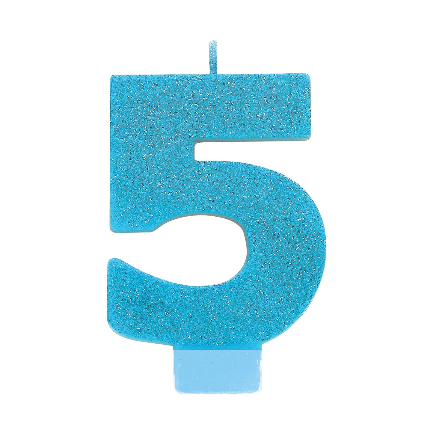 Candle Numeral Glitter Blue #5