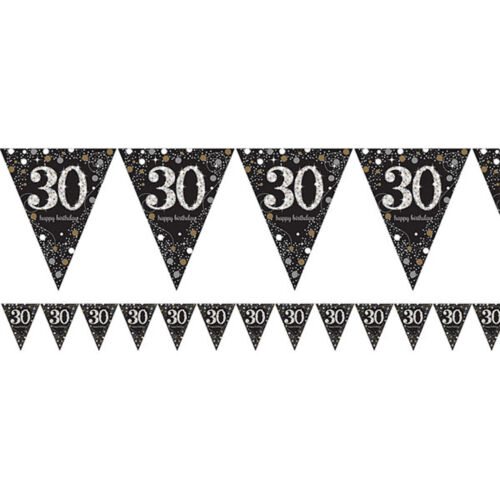 Sparkling Celebration 30 Prismatic Pennant Banner - Plastic