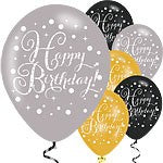 Sparkling Celebration Happy Birthday 30cm Latex Balloons