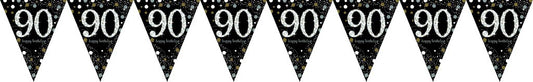 Sparkling Celebration 90 Prismatic Pennant Banner - Plastic