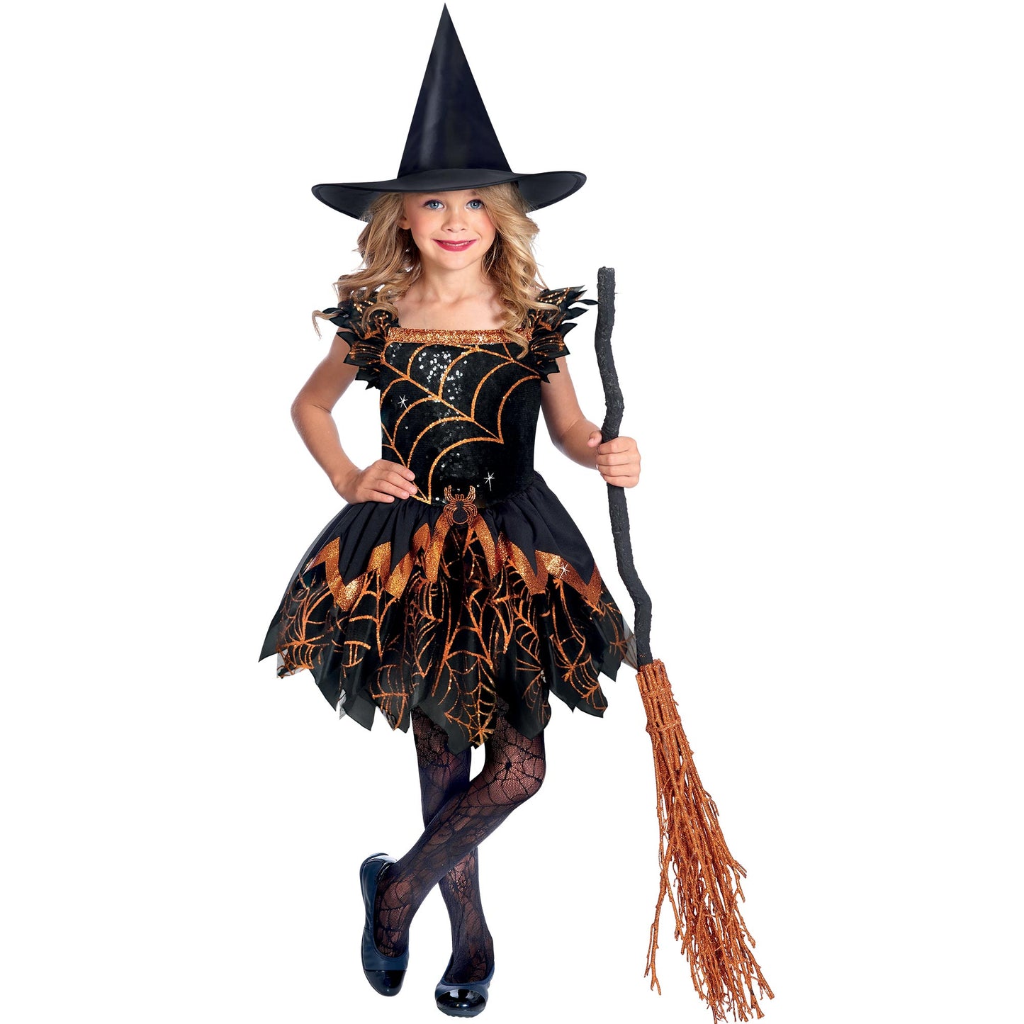 Costume Spooky Spider Witch Girls 3-4 Years
