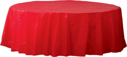 Plastic Round Tablecover-Apple Red