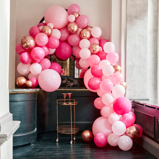 Balloon Arch Large Pink & Grey