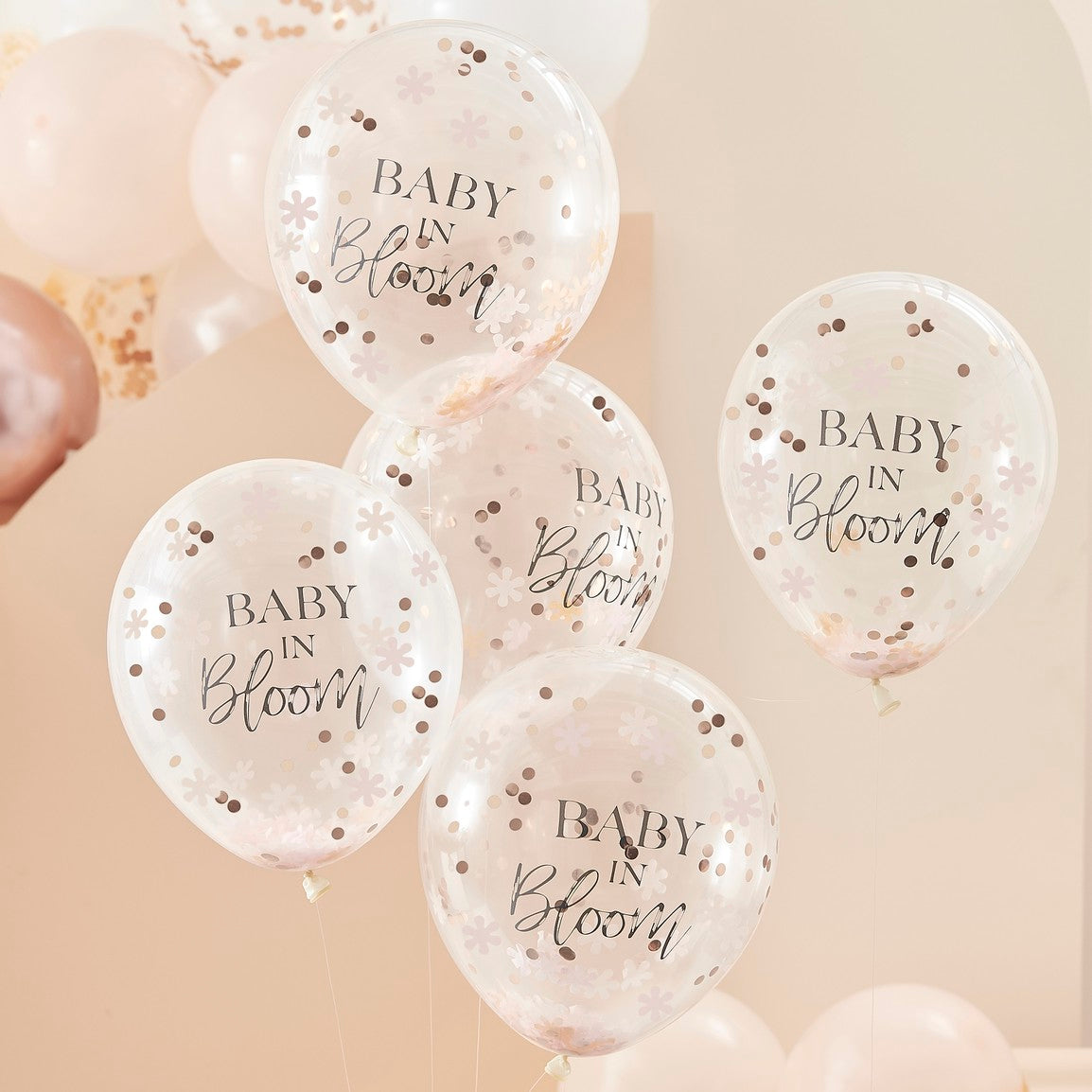 Baby In Bloom Flowers 30cm Latex Balloons & Confetti
