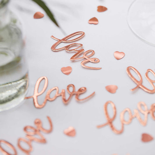 Botanical Wedding Confetti Bronze 'Love' Cards