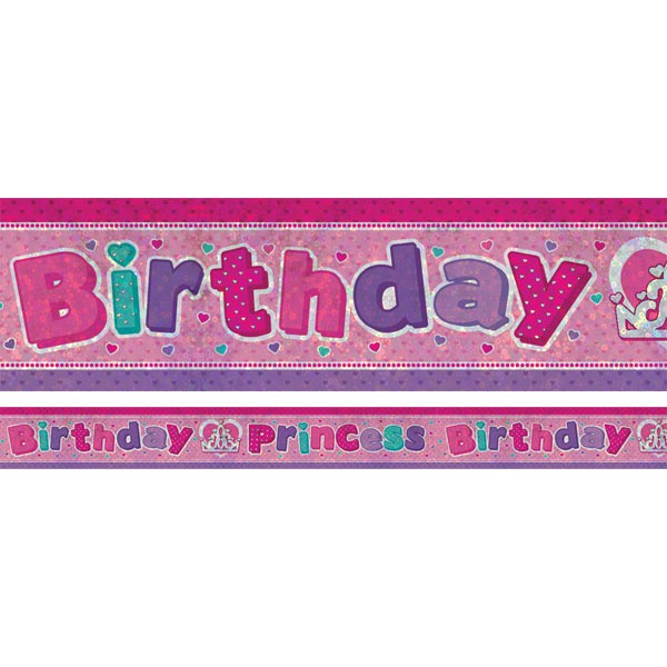 Banner Holographic Birthday Princess