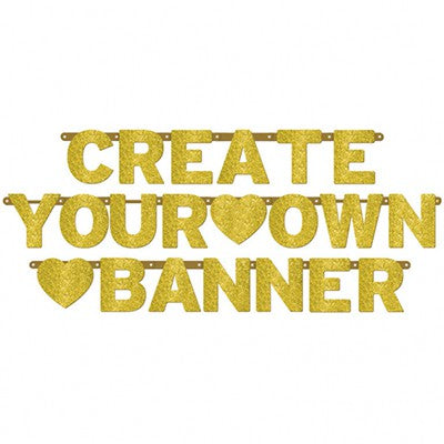 Customisable Letter Banner - Gold Glitter