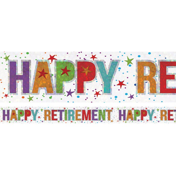 Banner Holographic Happy Retirement